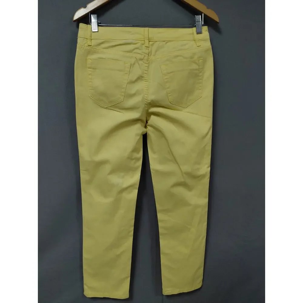 Liz Claiborne Yellow Straight Leg Stretch Pants Women Size 6